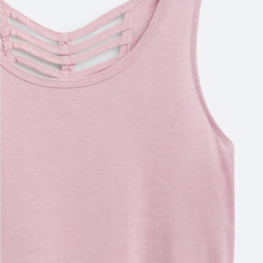 Sage Light Pink Braided Back Tank Top - Picture 4 of 4